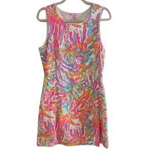 Lilly Pulitzer Shift Dress Whiting Cutout Underwater Scuba to Cuba Size Large
